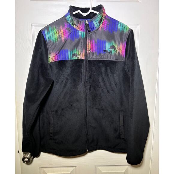 FILA Sport Women's Size XL Full Zip Soft Fleece Jacket Rainbow - Picture 1 of 8